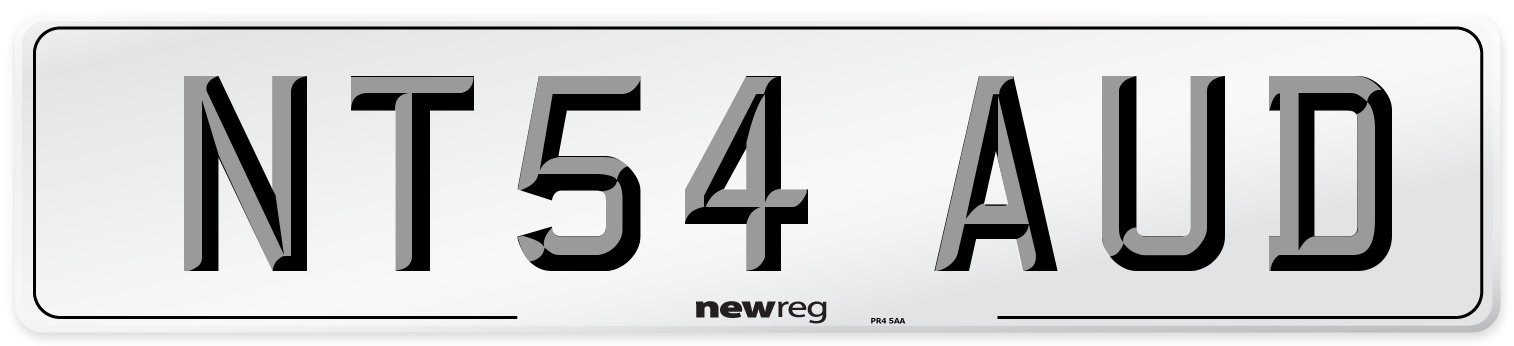 NT54 AUD Number Plate from New Reg